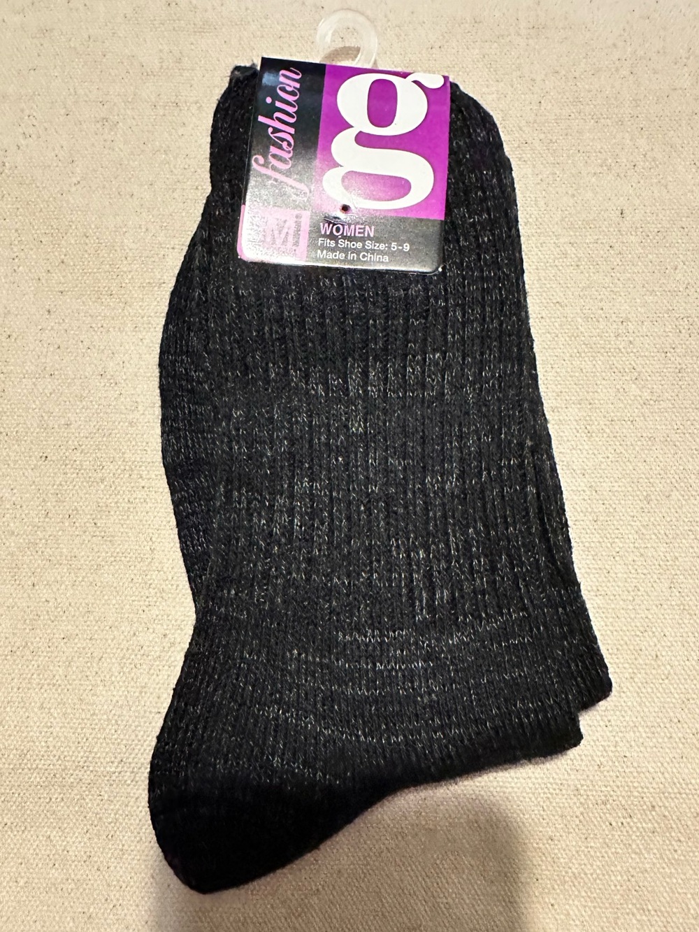 Gold Medal | Socks | Marled Charcoal & Black Ribbed Casual Socks | Women's